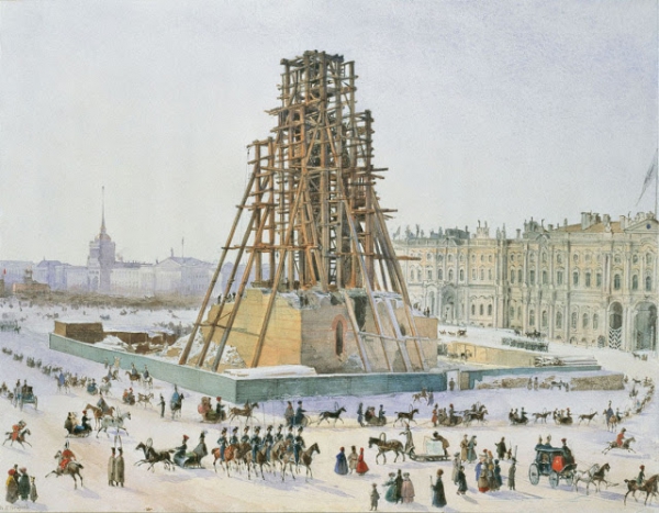 Засекреченное циклопическое сооружение на месте Александровской колонны в начале 19 века