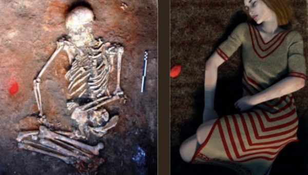На Украине найден древний женский скелет с украшениями на костях