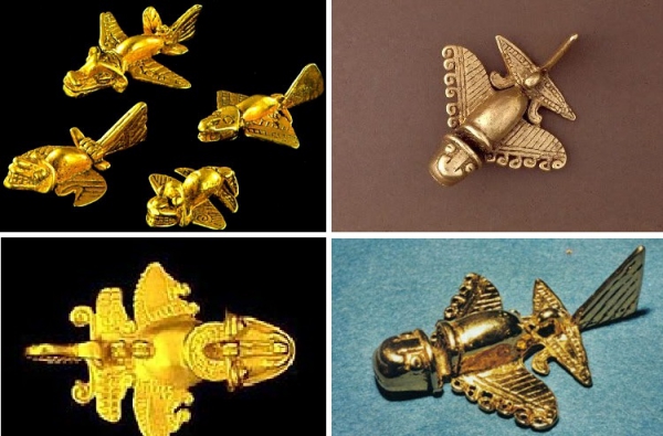 Древние золотые самолеты индейцев тайрона